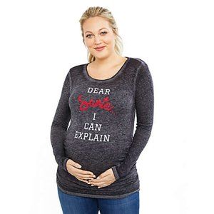 "Dear Santa I Can Explain" Maternity Tee